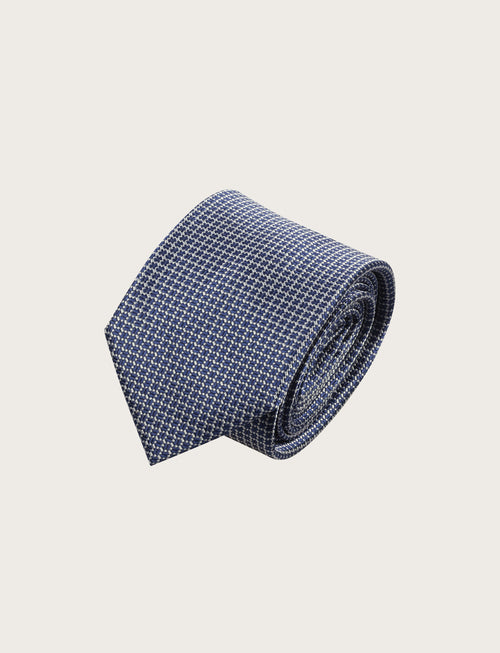 Cravatta in seta fantasia geometrica nido d'ape