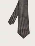 Cravatta in seta con micro fantasia geometrica all-over