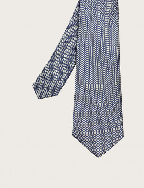 Cravatta in seta con micro fantasia geometrica all-over