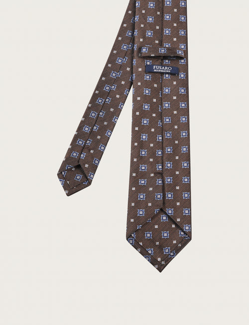 Cravatta in seta fantasia a rombi