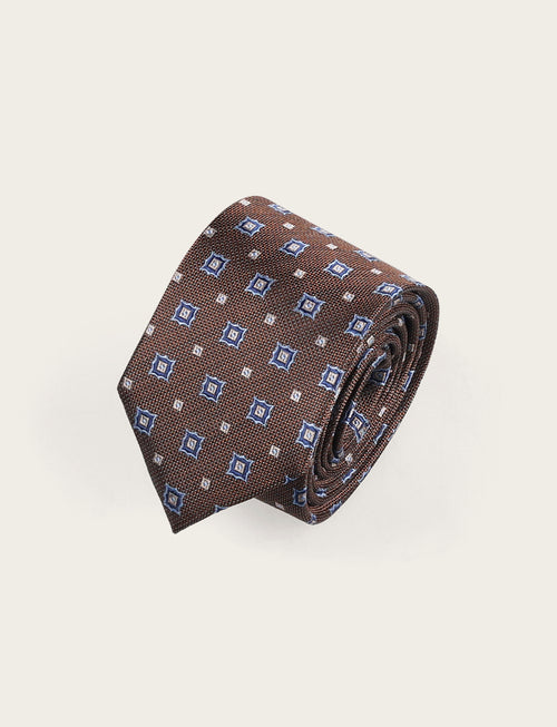 Cravatta in seta fantasia a rombi