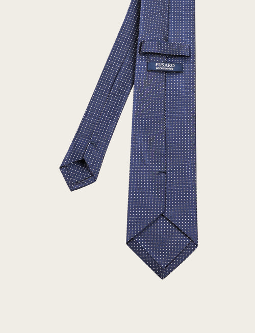 Cravatta in seta fantasia pois