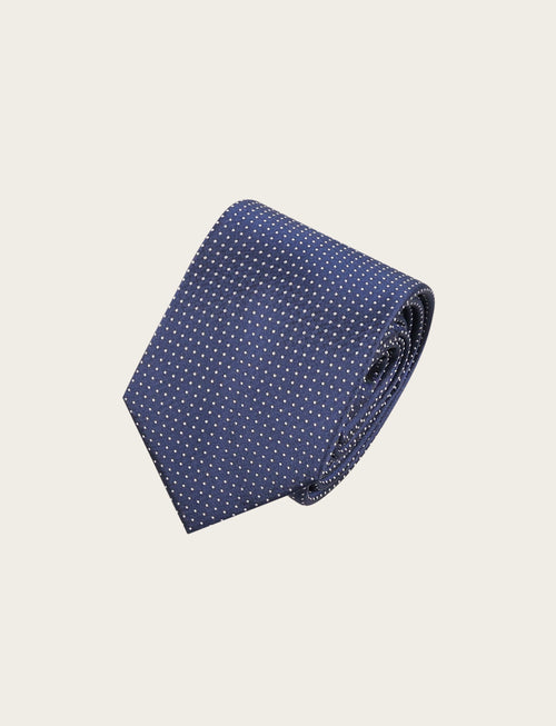 Cravatta in seta fantasia pois