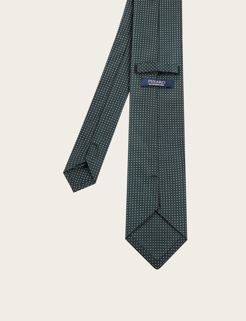 Cravatta in seta fantasia pois