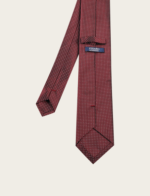Cravatta in seta fantasia pois