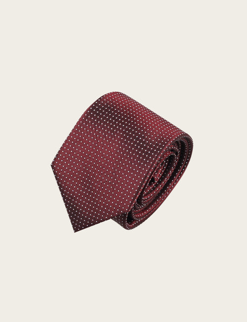Cravatta in seta fantasia pois
