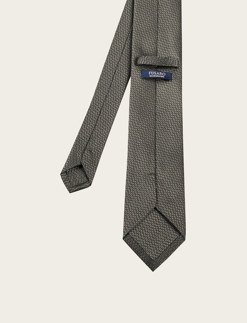 Cravatta in seta con micro fantasia geometrica