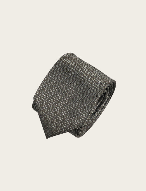 Cravatta in seta con micro fantasia geometrica