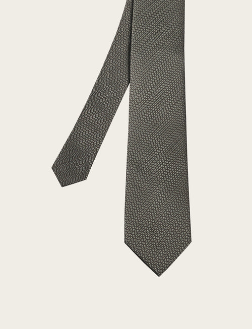 Cravatta in seta con micro fantasia geometrica
