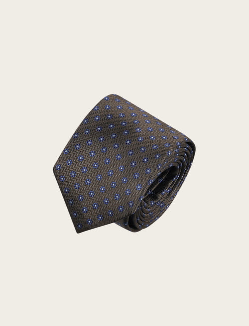 Cravatta in seta con micro margherite