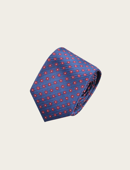 Cravatta in seta con micro margherite