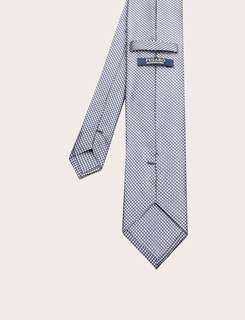 Cravatta in seta dobby con texture geometrica