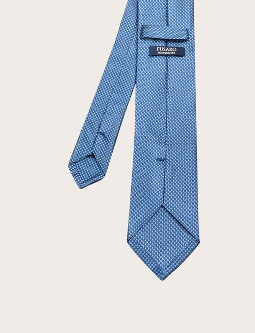 Cravatta in seta dobby con texture geometrica