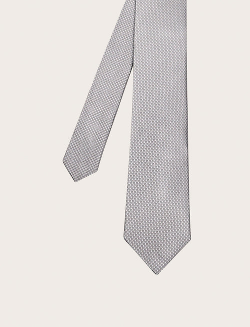 Cravatta in seta dobby con texture geometrica