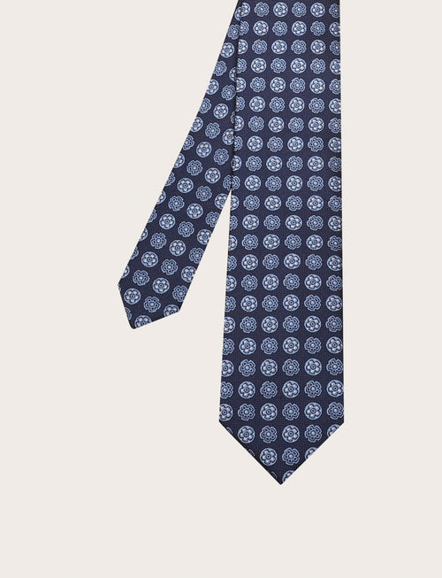 Cravatta in seta con fantasia a fiori