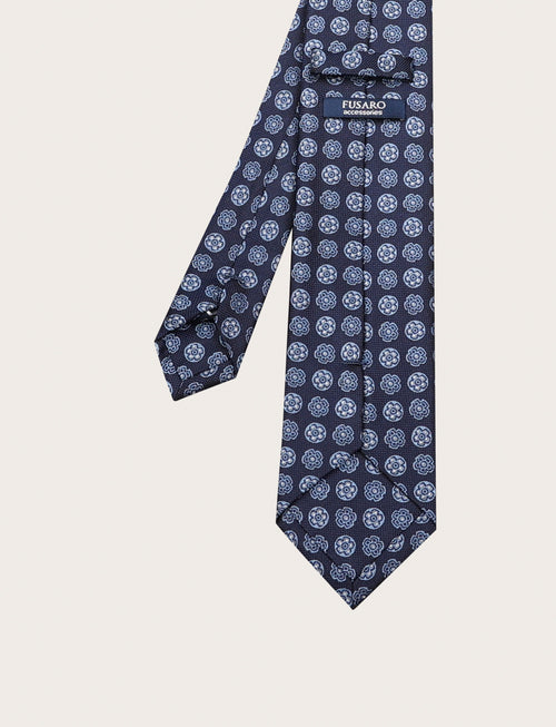 Cravatta in seta con fantasia a fiori