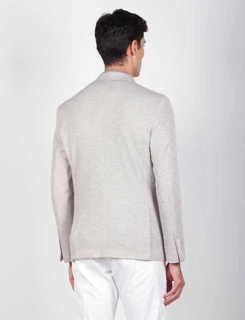 Giacca doppiopetto in maglia mélange luigi fusaro