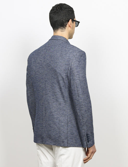 Giacca doppiopetto in maglia mélange luigi fusaro