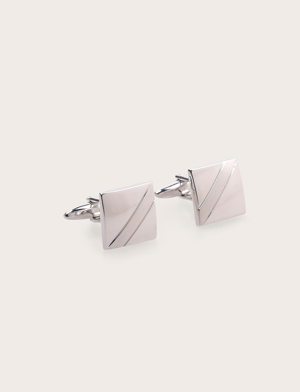 Gemelli da camicia quadrati in metallo argento