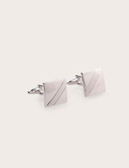 Gemelli da camicia quadrati in metallo argento