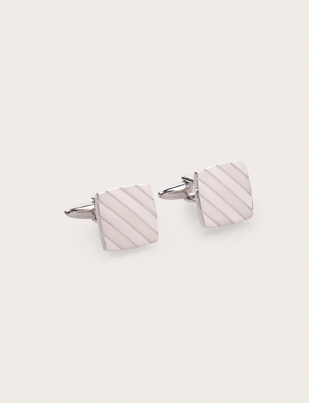 Gemelli da camicia quadrati con righe diagonali