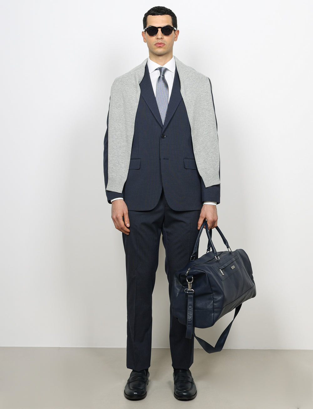 Abito gessato micro riga Drop 4