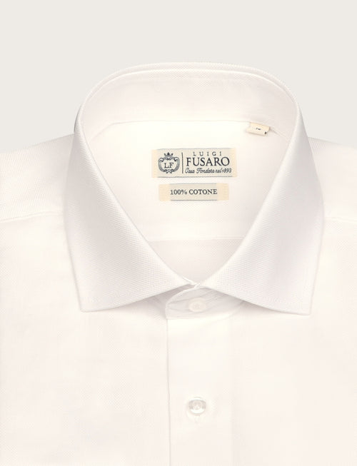 Camicia in cotone operato bicolore luigi fusaro