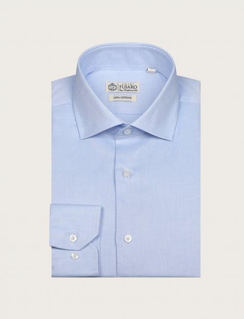 Camicia in cotone operato bicolore |Colore:Celeste