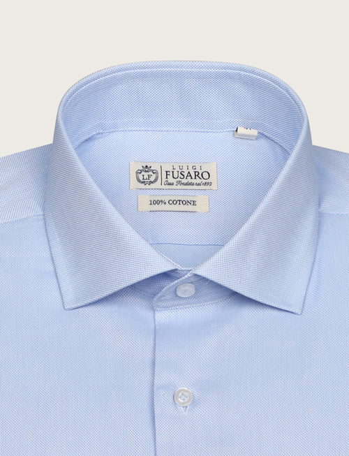 Camicia in cotone operato bicolore_Luigi Fusaro