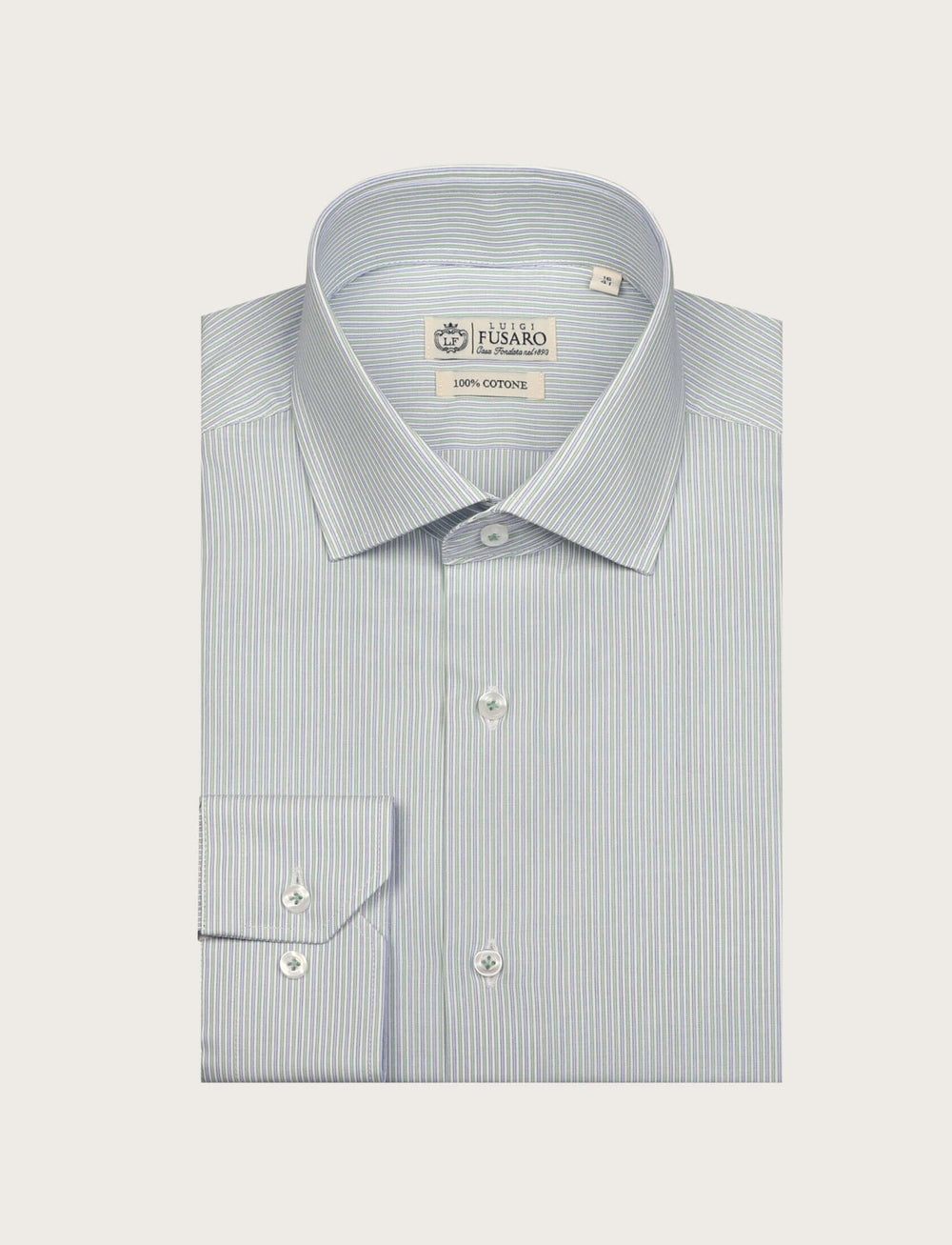Camicia in cotone a righe sottili bicolore