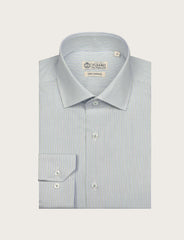 Camicia in cotone a righe sottili bicolore