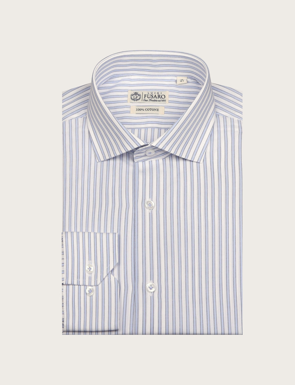 Camicia in cotone a righe medie bicolore