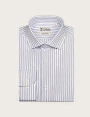 Camicia in cotone a righe medie bicolore