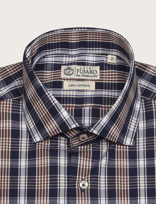 Camicia in cotone a quadri medi luigi fusaro