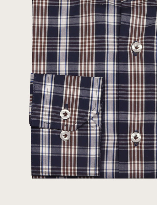 Camicia in cotone a quadri medi luigi fusaro