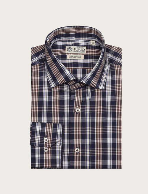 Camicia in cotone a quadri medi luigi fusaro