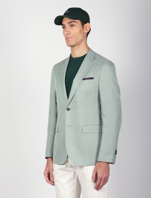 Giacca tinta unita in tessuto operato_Luigi Fusaro