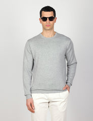 Maglia girocollo in cotone a maniche lunghe