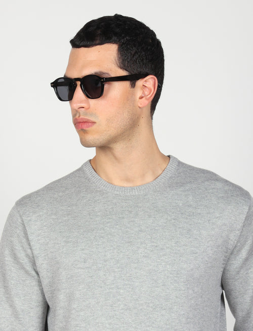 Maglia girocollo in cotone a maniche lunghe_Luigi Fusaro