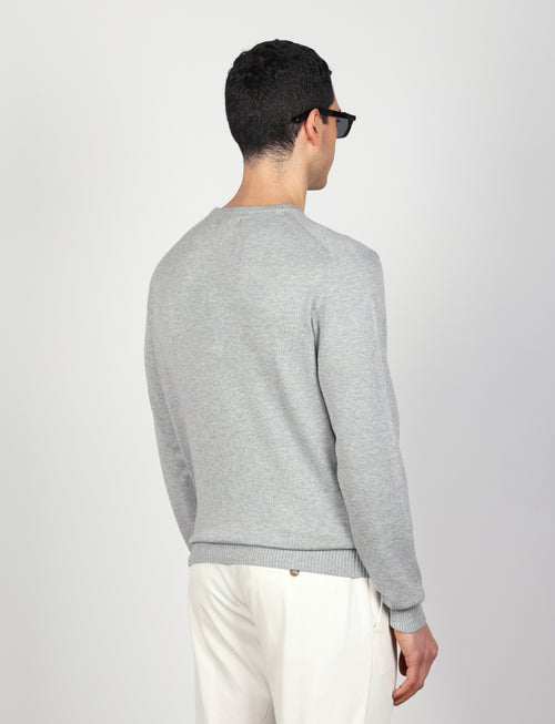 Maglia girocollo in cotone a maniche lunghe_Luigi Fusaro