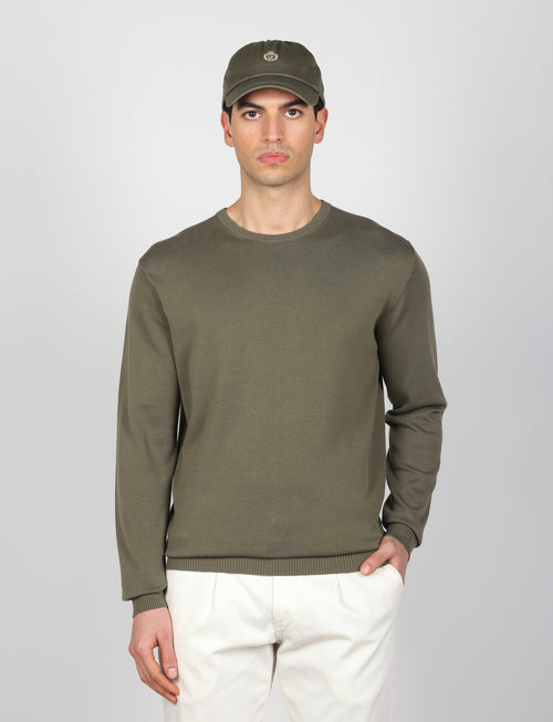 Maglia girocollo in cotone a maniche lunghe_Luigi Fusaro