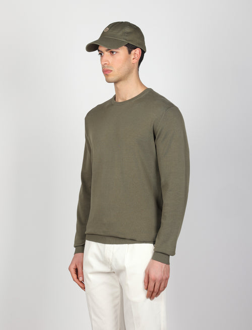 Maglia girocollo in cotone a maniche lunghe_Luigi Fusaro