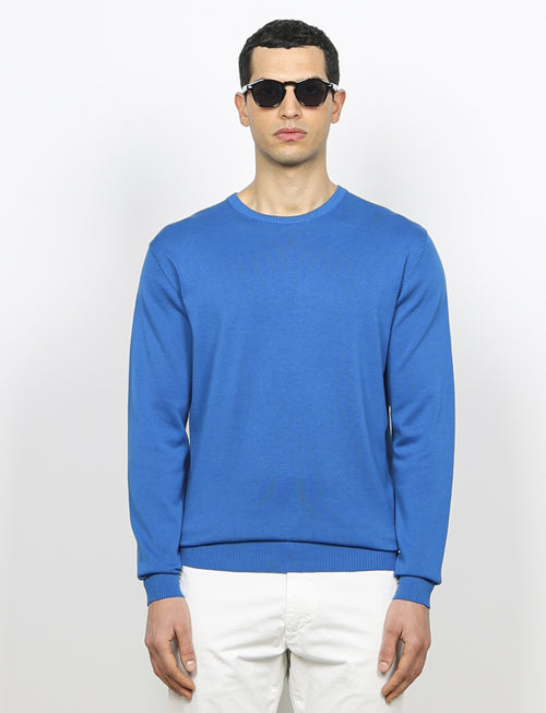 Maglia girocollo in cotone a maniche lunghe_Luigi Fusaro