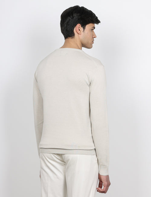 Maglia girocollo in cotone a maniche lunghe_Luigi Fusaro