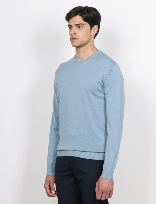 Maglia girocollo in cotone a maniche lunghe_Luigi Fusaro