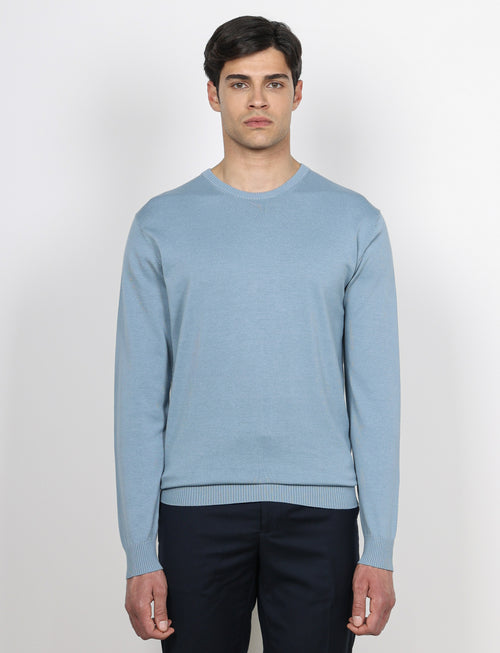 Maglia girocollo in cotone a maniche lunghe_Luigi Fusaro