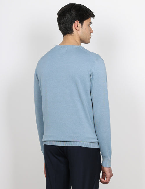 Maglia girocollo in cotone a maniche lunghe_Luigi Fusaro