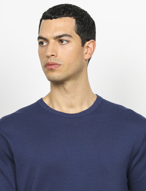 Maglia girocollo in cotone a maniche lunghe_Luigi Fusaro