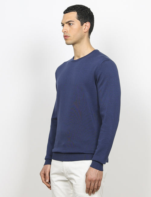 Maglia girocollo in cotone a maniche lunghe_Luigi Fusaro