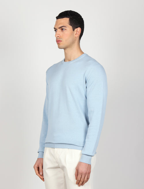 Maglia girocollo in cotone a maniche lunghe_Luigi Fusaro